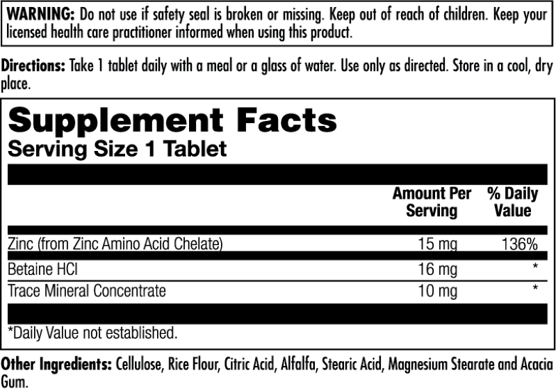 Zinc 15+ Chelated Tablets