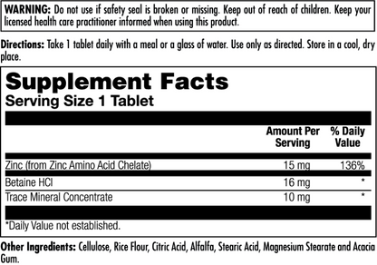 Zinc 15+ Chelated Tablets