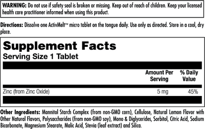 Zinc 5 mg ActivMelt® Instant Dissolve Tablets