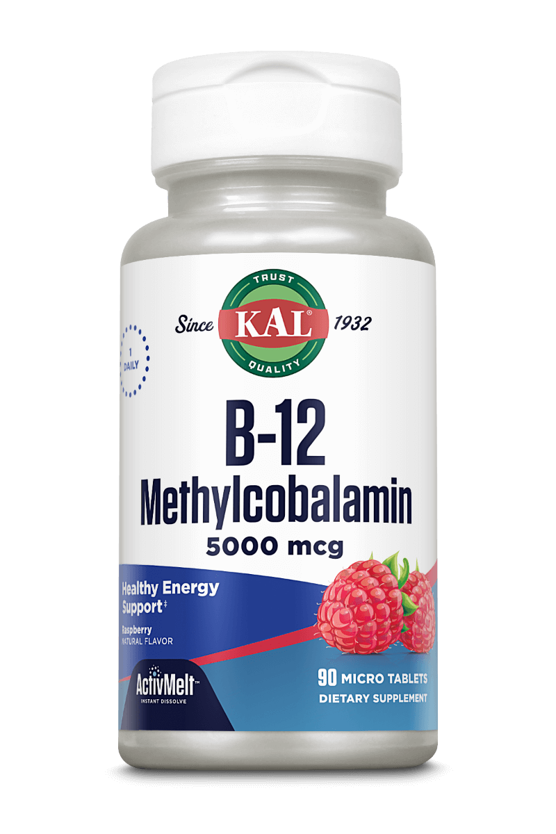 B-12 Methylcobalamin 5000 mcg ActivMelt® Instant Dissolve Tablets Raspberry