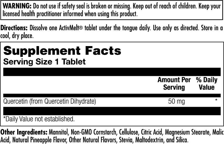 Quercetin 50 mg ActivMelt® Instant Dissolve Tablets