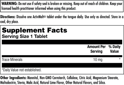 Trace Minerals 10 mg ActivMelt® Instant Dissolve Tablets