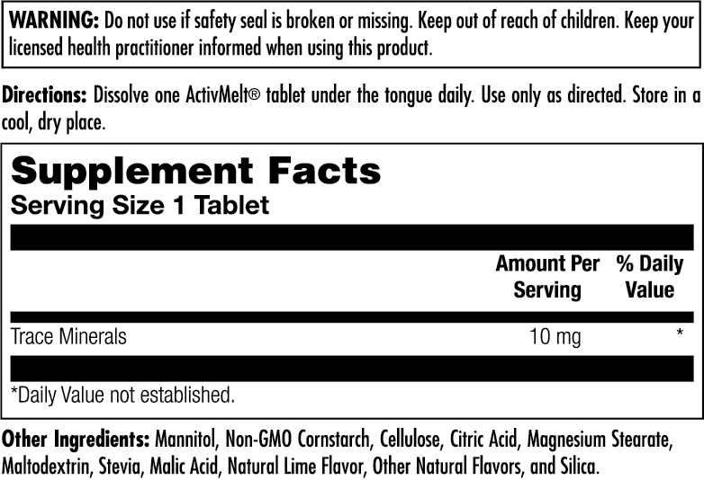 Trace Minerals 10 mg ActivMelt® Instant Dissolve Tablets